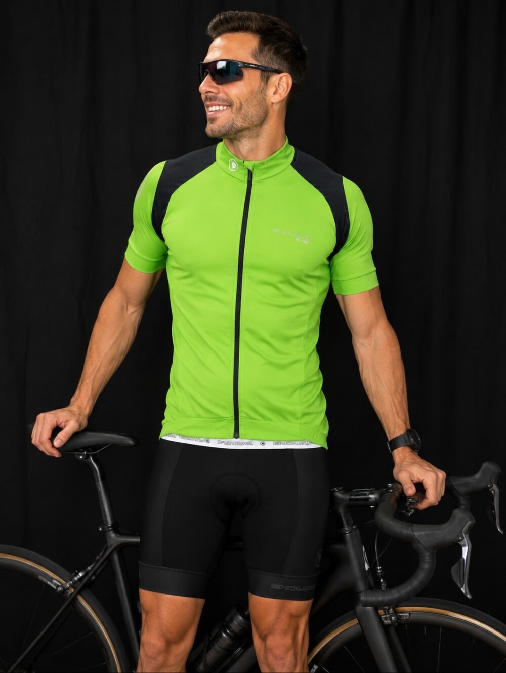 Endura Men's Short Sleeve Cycling Jersey in Bright Lime Green